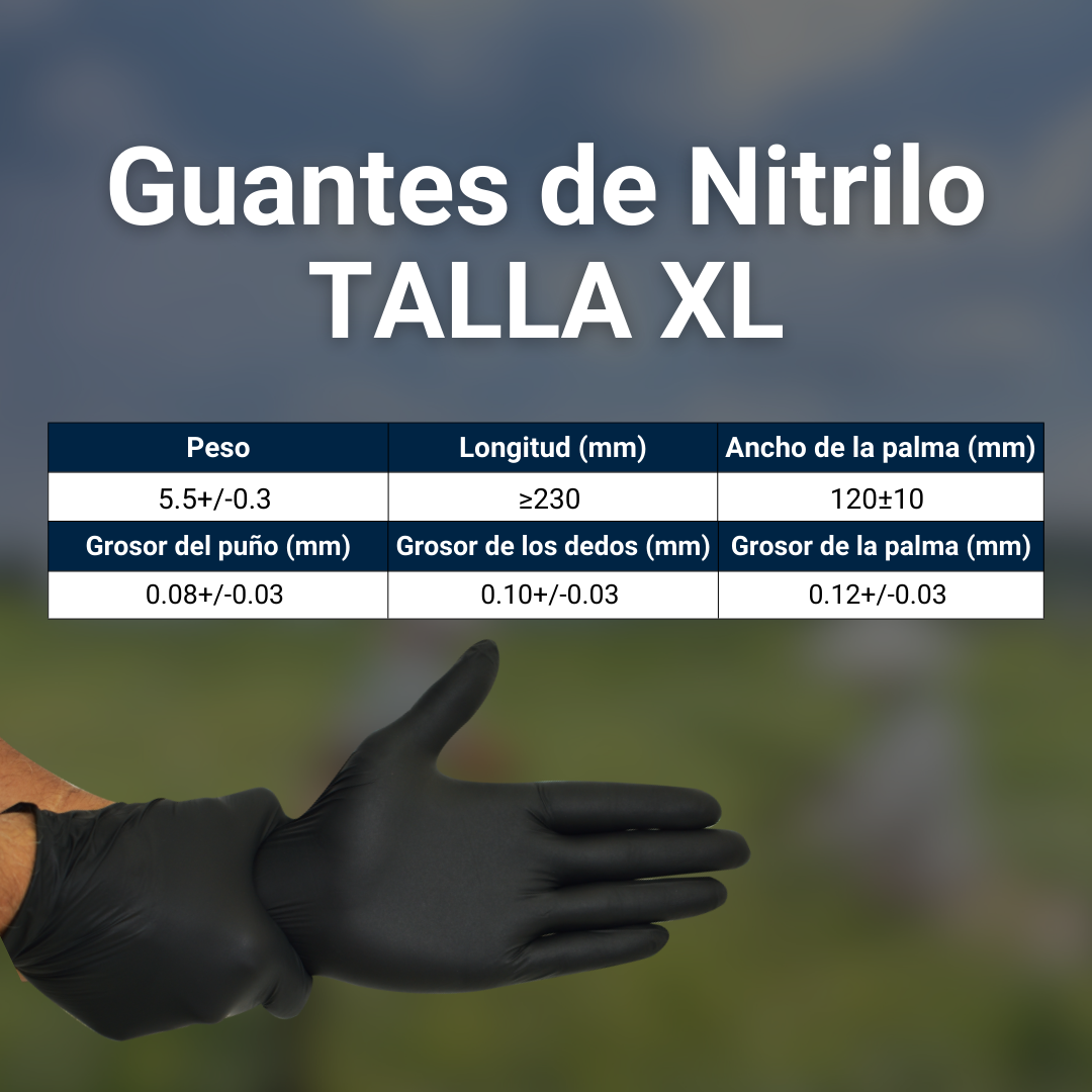 Talla XL - Guante Nitrilo Negro